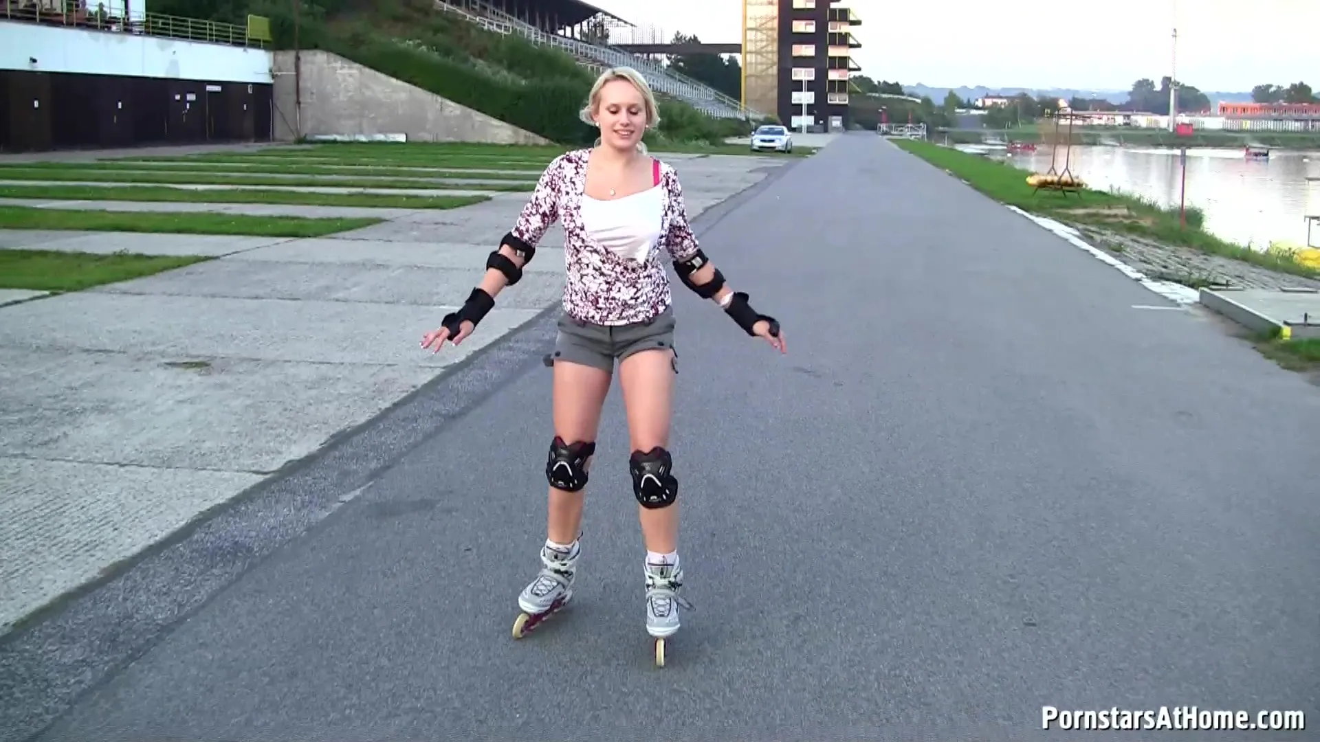 Rollerblading beauty fucked hard