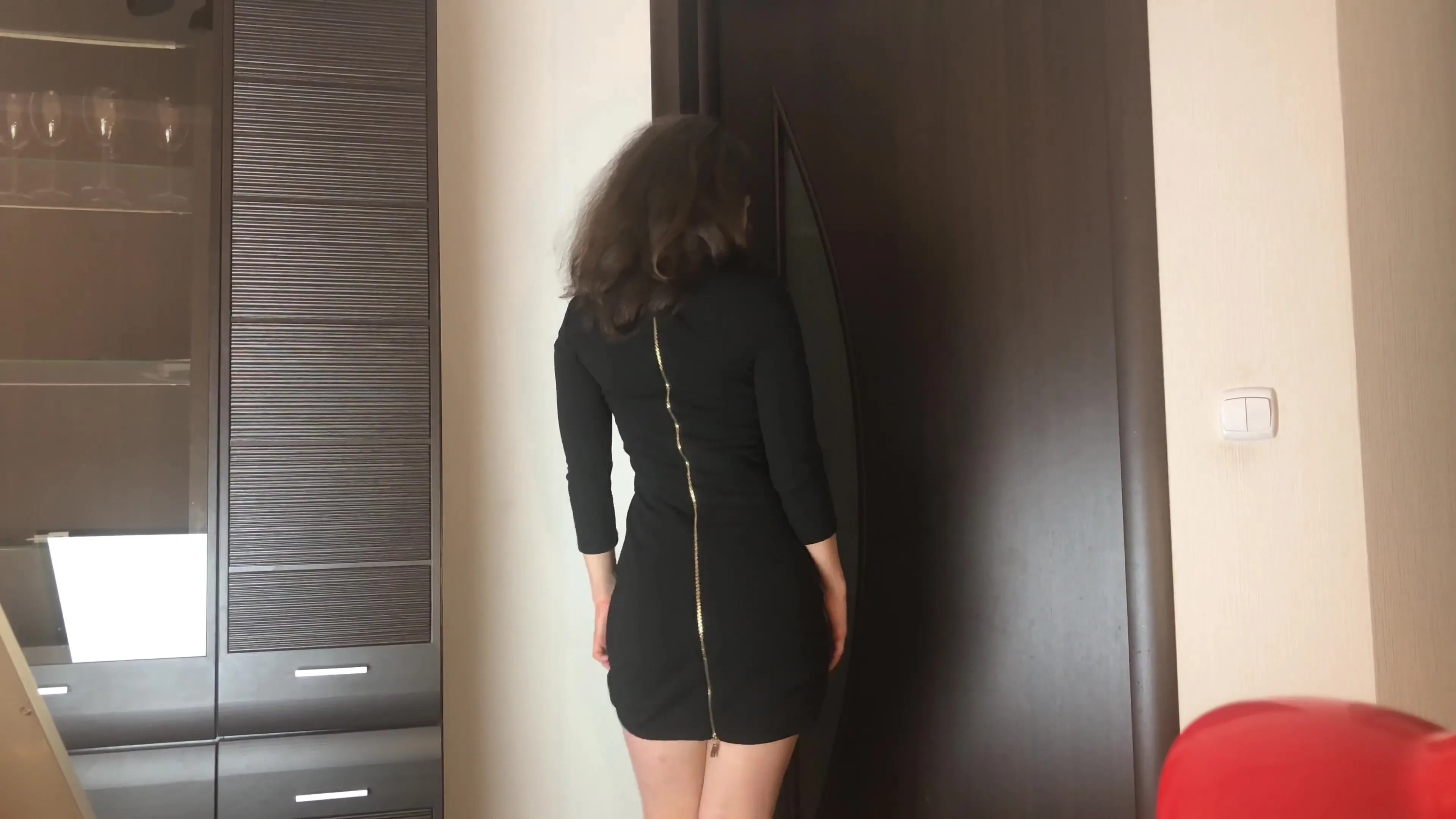 Sweet girl make striptease and after show suck and fuck her boyfriend