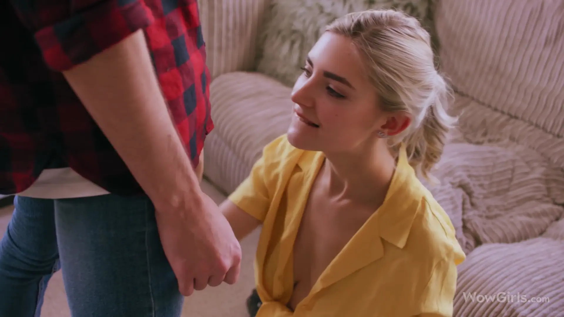 Gorgeous Blonde Girl Eva Elfie Sucking and Fucking Her Boyfriend thumbnail