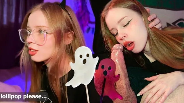 Stepsister had to Suck Big Dick for Lollipop