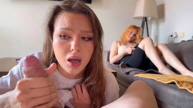 Pov: Stepsisters Friend Lost Her Mouth in Cards. Cum in Her Mouth