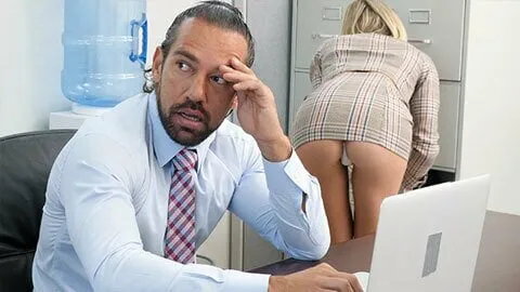 Office Tease Gets Her Boss Dick Hard